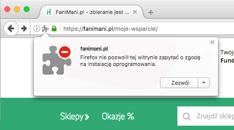Krok 1 - zezwól na instalację